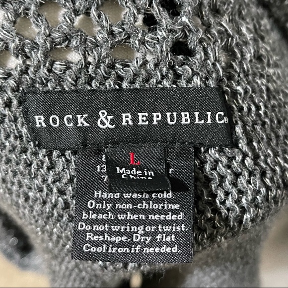 Rock & Republic long sleeve open shark bite cardigan sweater - Picture 4 of 5